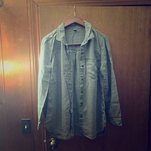 olive chambray button down